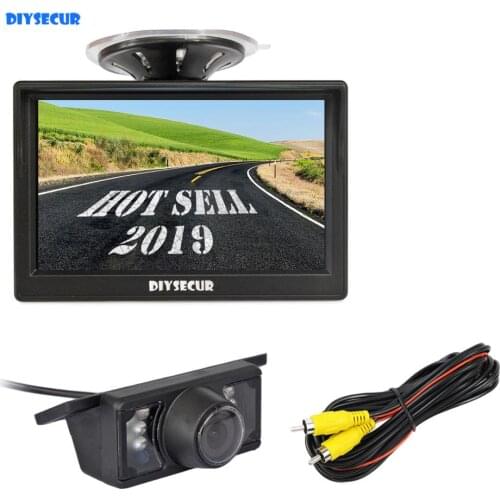DIYSECUR Wired 5" Rear View Monitor Car Monitor IR Night Vision Reversing Car Camera Parking Accessories