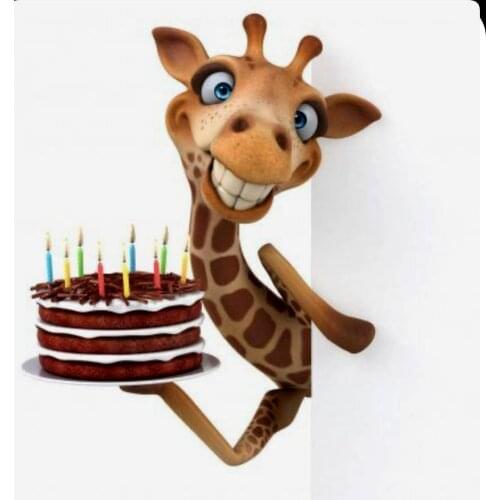 Giraffe Serves Cake Transparent Clear Pattern Stamps for DIY Scrapbooking/Card Making/Kids Christmas Fun Decoration