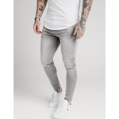 SikSilk Washed Grey Mens Denim Jeans