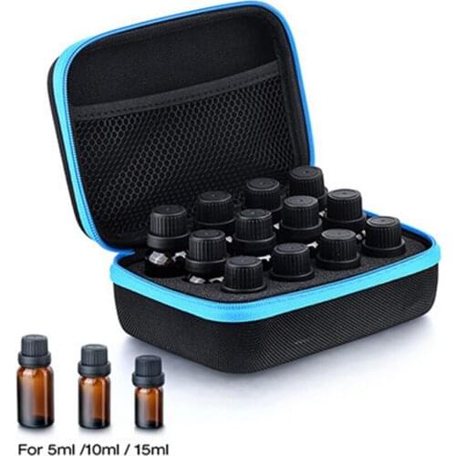 Essential Oils Storage Bag For 12 Bottles Shock Resistant Compatible 5ML 10ML 15ML Oil Bottles Organizer Bag Travel Carrier Case