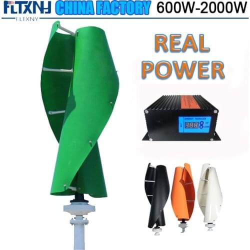 FLTXNY 400W 600W 1KW 2KW Vertical Wind Turbine 3 Phase 1000W 12V 24V 48V 96V Upright Coreless Wind Turbine Generator for Home