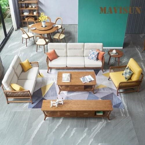 All The Big Fabric Sofas For Large Villa With Solid Wood Frame Furniture For Living Room Modern Minimalist Recliner Couch