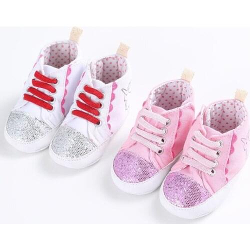 WONBO Baby First Walkers Cute Cartoon Rabbit Baby Shoes Soft Bottom Non-slip Toddler Shoes Shining Sequins For Kids