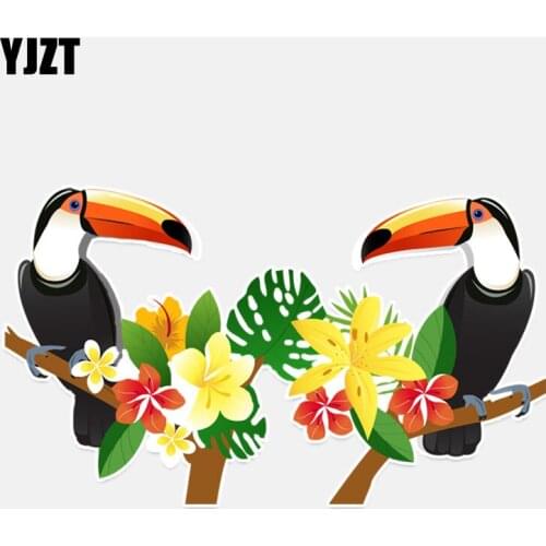 YJZT 15.8*9.2CM Beautiful Birds Decor Car Sticker PVC Colored Personalized 11A0259