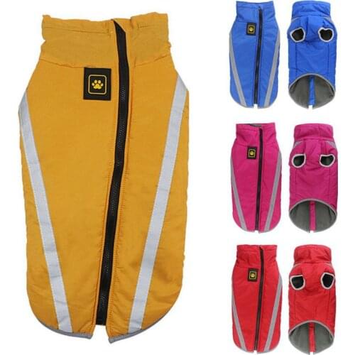 Winter Warm Big Dog Jackets Waterproof Dog Clothes For Large Dogs Fleece Padded Pet Coat Safety Reflective Design Dog Clothing