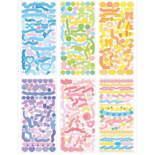 1Sheet/Pack Journamm 3pcs Ribbon Materils Stickers DIY Scrapbooking Album Journaling Stationery Project Making Decoration