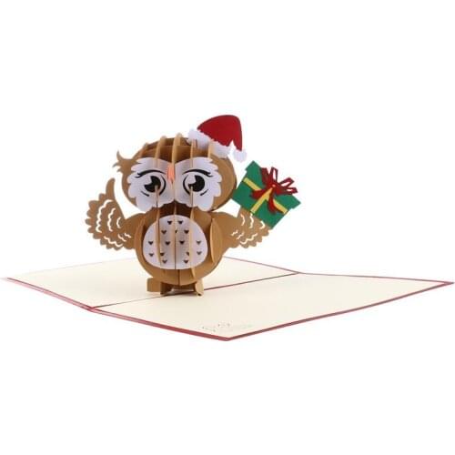 1pc Pops Up Christmas Cards Cartoon 3D Greeting Card For Holiday Festival New Year Gift