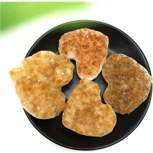1PC High Quality Natural Citrine Yellow Quartz Crystal Cluster Heart Shaped Gemstone Meditation Reiki Healing Stones Decoration