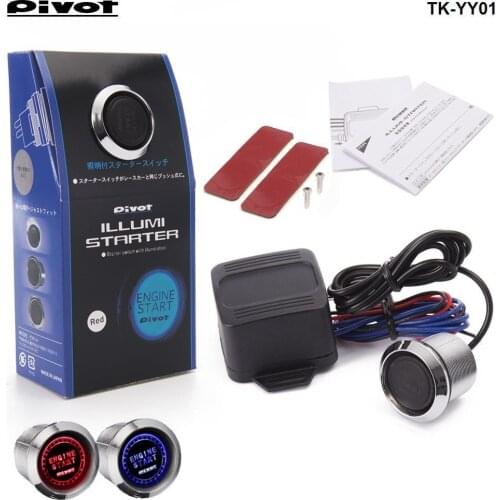 12V Red/Blue LED Car Keyless Engine Start Push Button Switch Ignition Starter Kit TK-YY01