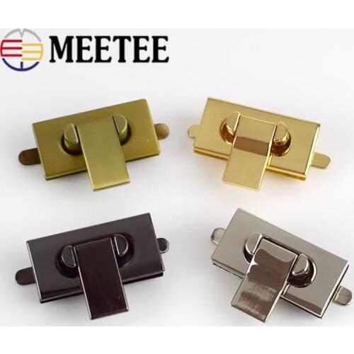 2Pcs 35x17mm Handbag Metal Locks Bag Twist Turn Lock for DIY Replacement Purse Snap Clasp Closure Hardware Accessories