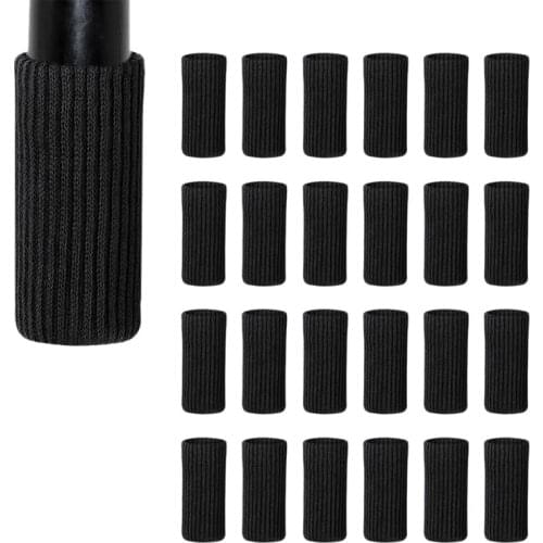 24 Packs Chair Leg Socks Knitted Furniture Socks Leg Floor Protectors Furniture Table Feet Covers(Black)