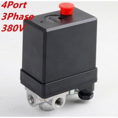 4ports 3-phase 380/400V Heavy Duty Air Compressor 20A 500V Pressure Switch Control Valve Air Compressor Pressure Switch Control