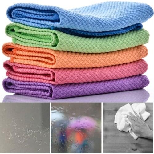 30*40cm Soft Microfiber Cleaning Towel Absorbable Glass Kitchen Cleaning Cloth Wipes Table Window Car Towel Microfiber Towel