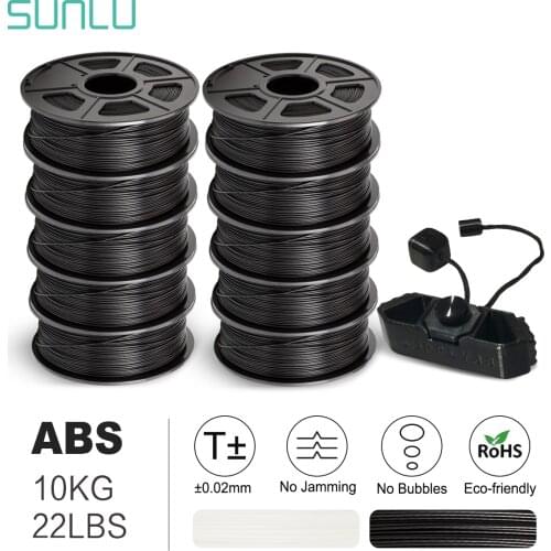 SUNLU 1.75mm 3D Printer 100% No Bubble Plastic ABS Filament For Children DIY Scribble Filaments 2.2LBS 10 Rolls/Lot