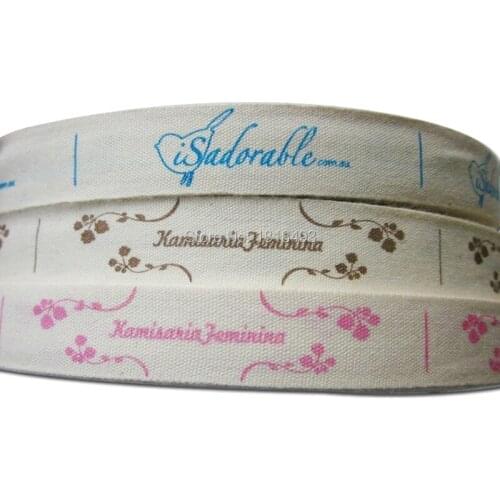 Free shipping customized clothing printed cotton labels/gift packing tape printing/garment printed labels/washable main labels