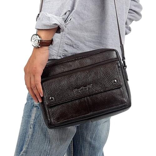 Brand Genuine Leather Messenger Bags For Men Bag Mens Shoulder Bag For Mens Belts From Real Leather Handbags Small Square Bag