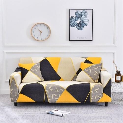 1/2/3/4-seater Geometry Plaid Sofa Cover Slipcovers Stretch Sofa Covers for Living Room Elastic Couch Chair Cover Sofa Towel