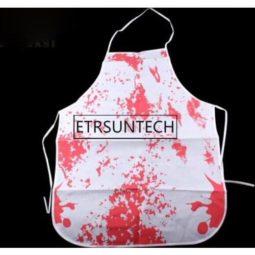 100pcs Funny Design Bloody Apron Halloween Apron Horror Butchers Chef Kitchen Cook Apron for Adult Costume Party