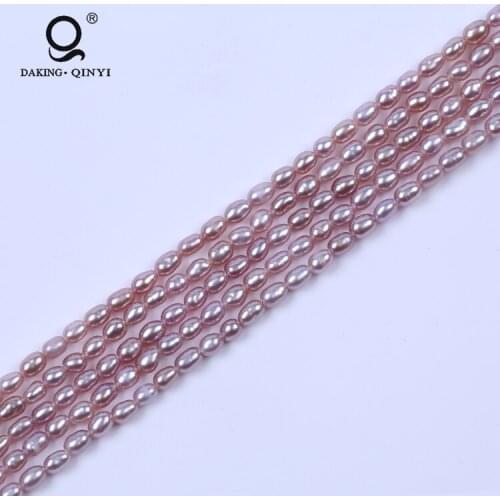 Purple/Violet Loose Freshwater Pearl Strand,Loose Real Rice Pearl String
