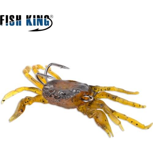 FISH KING 33.5g Crab Lure Silicone Soft Fishing With Double Hook 116mm Sinking Jig Lead Rubber Plastic Artificial Fishing Bait