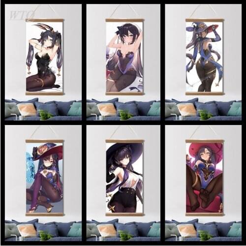 Game Poster Genshin Impact Poster Mona Retro Poster Canvas Painting Wall Decor Poster Wall Art Picture Home Decor Home Decor