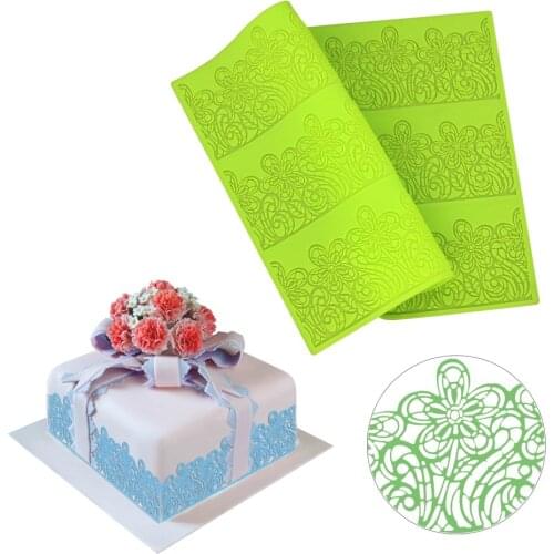 Cake decoration tools Big Size Flower shape silicone lace mat , fondant Sugar lace cake mat wedding cake silicone lace mold