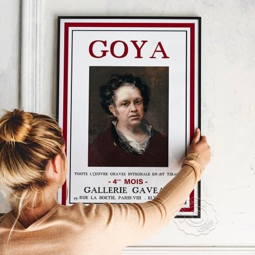 Goya French Museum Exhibition Poster, Goya Self-Portrait Canvas Painting, Romanticism Vintage Art Figure Wall Picture Home Decor