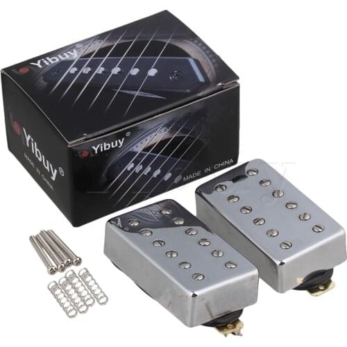 Yibuy Silver 69 x 38 x 18mm Humbucker N/B Pickups Set for Electric Guitar