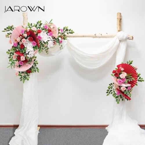 JAROWN Creative Origami Silk Flower Arch Floral Wedding Decoration Set Event Stage Background Layout Wedding Decorscion Hogar