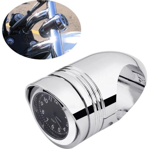 Motorcycle 1 1/4" 1.25" Handlebar Clock Mount For Yamaha Harley Suzuki Kawasaki Harley Cruiser Custom Aluminum Chrome/Black