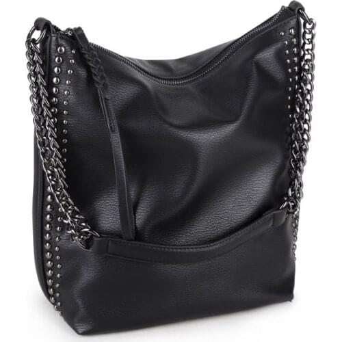 Summer New Black Rivets Soft Tote Bag Willow One-shoulder Bucket Bag Bulk Shopping Ladies Bags for Women