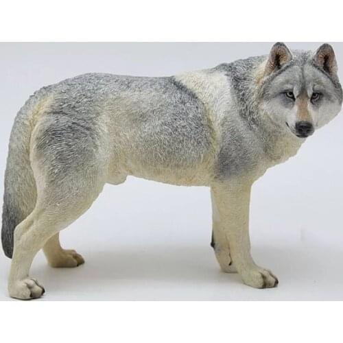 Simulation model about 18.5CM prairie wolf simulation PVC animal static model mounts home decoration collection gift ornaments