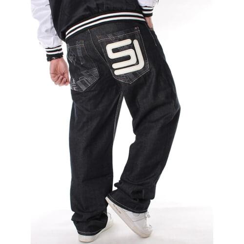 2021 Mens Black Baggy Jeans Hip Hop Designer Skateboard Pants loose Style True HipHop Rap Jeans Boy