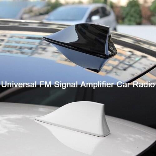 New 1 Pc Universal FM Signal Amplifier Car Radio Aerials Shark Fin Antenna Car Roof Decoration Auto Side Replacement 6 Colors