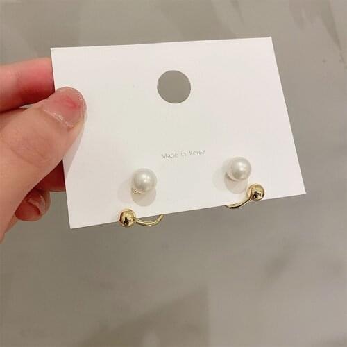 New Korean Fashion Pearl Earrings For Women Elegant Simple Small Cute Stud Earring Vintage boucles d'oreilles Jewelry