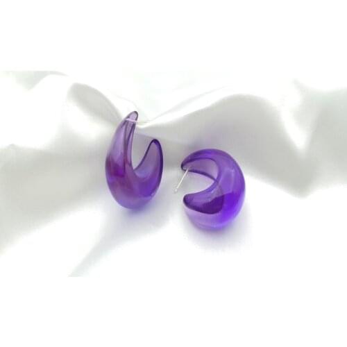 New resin Earrings fresh Japanese and Korean style fashion temperament beautiful net red Earrings E65 simple texture