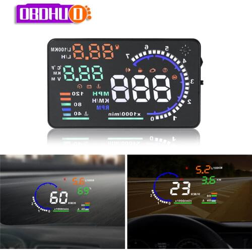 WiiYii A8 hud head up display obd2 ii euobd Overspeed Warning System Projector Windshield Voltage Alarm universal car hud