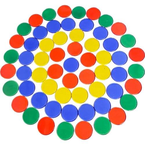 Educational Toy Montessori Counter For Kids Early Learning Maths Plastic 1 Inch Transparent Mosaic Coin Light Table Use 100pcs