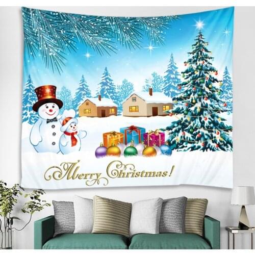 Christmas tapestry Christmas tree snowman wall hanging tapestry holiday decoration household items decoration big blanket