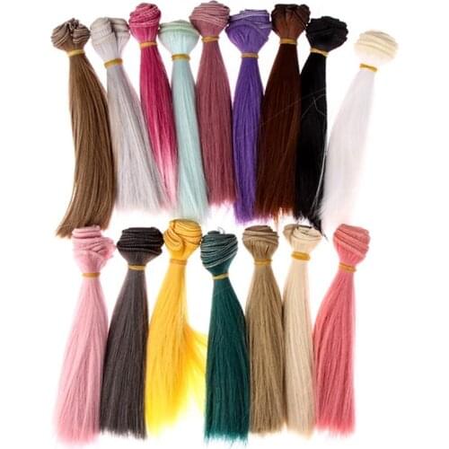 18cm *100cm SD Hair Row For 1/3 1/4 1/6 1/8 Bjd Doll Accessories High Temperature Wire Pure Color Straight Hair Row