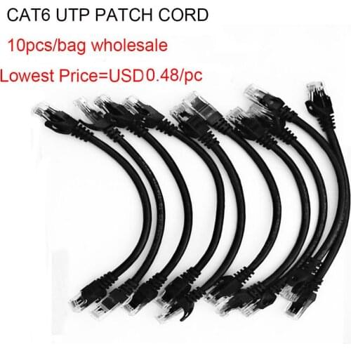 10pcs/Lot 0.5FT 0.65FT 1FT 1.65FT Hot Sells CAT6 UTP Round Cable Ethernet Cables Network Wire Cable RJ45 Patch Cord Lan Cable
