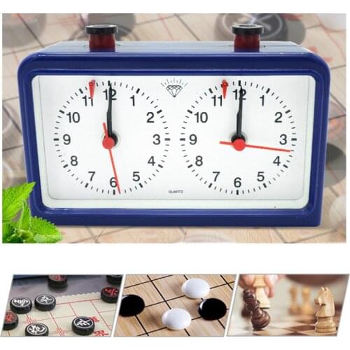 Retro Chess Clock Timer Portable Count Up Down Timer for Multi Board Games Blue
