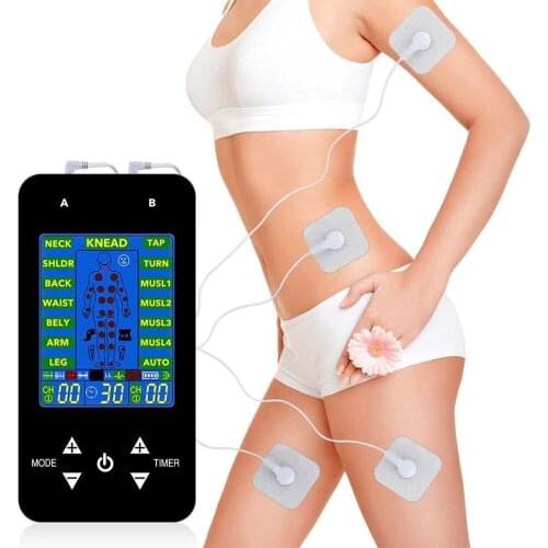 15 Modes Electric Pulse Massager Muscle Stimulator Therapy Pain Relief Two Channels Muscle Spasm Relaxation Body Massage