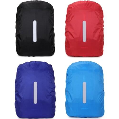 Reflective Waterproof Backpack Rain Cover Outdoor Sport Night Cycling Safety Light Raincover Case Bag Camping Hiking 20-70L QHOE