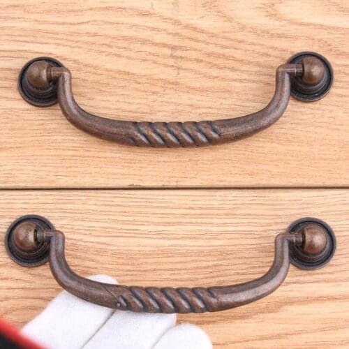 96mm Rustico vintage drop rings drawer cabinet pulls knobs antique copper furniture door handle cheaper good simple shaky handle