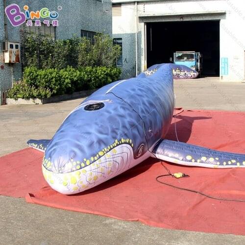 Customized 5 Meters long giant inflatable whale high quality digital printing decorative blow up whale replica for display toys