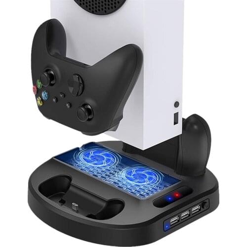 NEW For XBOX Series S Dual Controller Charger Station Vertical Stand Cooling Fan Holder Charger For Xbox ONE/S Console