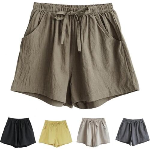 Womens Comfy Drawstring Splice womens sports shorts Casual Elastic Waist Pocketed Loose Shorts Candy colors plus size shorts