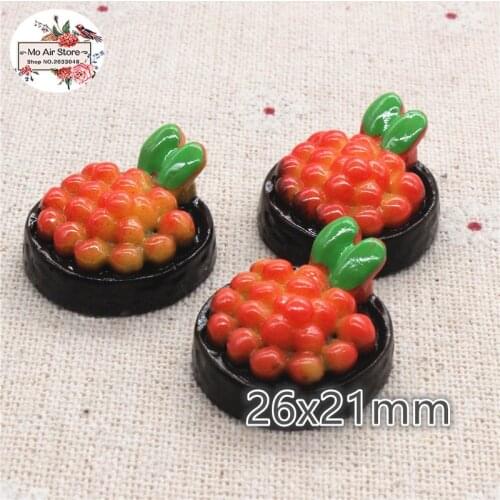 10PCS 26mm Resin sushi Flatback Cabochon Miniature Food Decoration Charm Craft