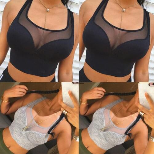 2020 Sexy Women Hot Summer Cotton Mesh Vest Exercise Crop Top Sleeveless Solid Casual Tank